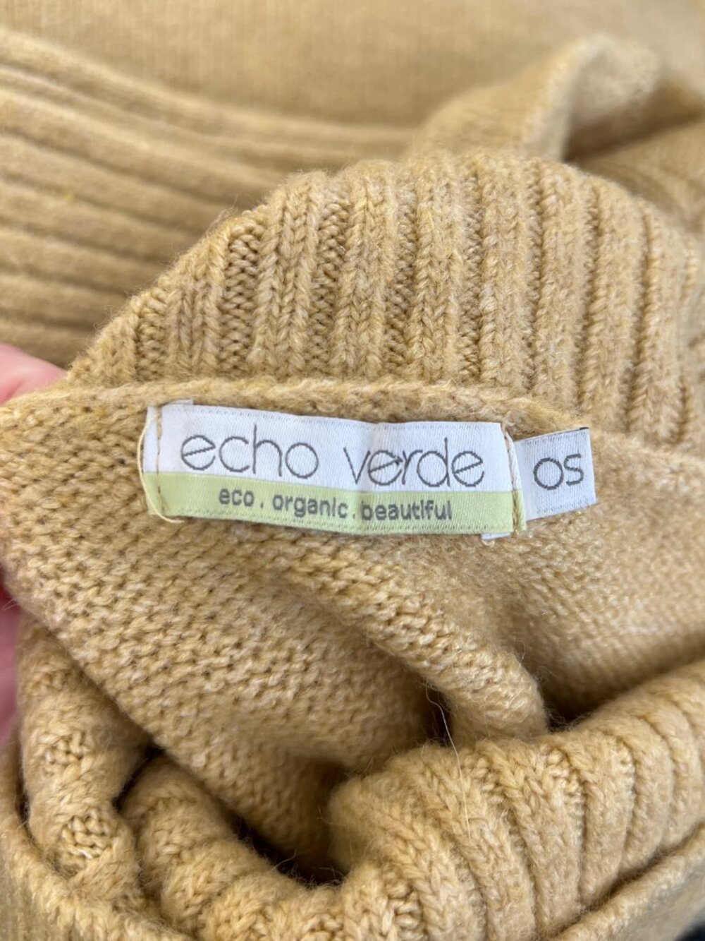 Echo Verde Dog Walker Chunky Cowl Turtleneck Sweater Oversized Long Slouchy Cozy - Picture 5 of 10